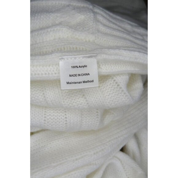 Merokeety Women's White Button Up V Collar Cardigan Sweater Sz S - NWT - Picture 9 of 9